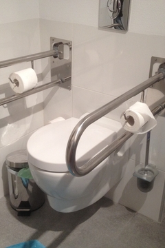 Sttz- und Haltegriffe  auf der Toilette im master-Badezimmer